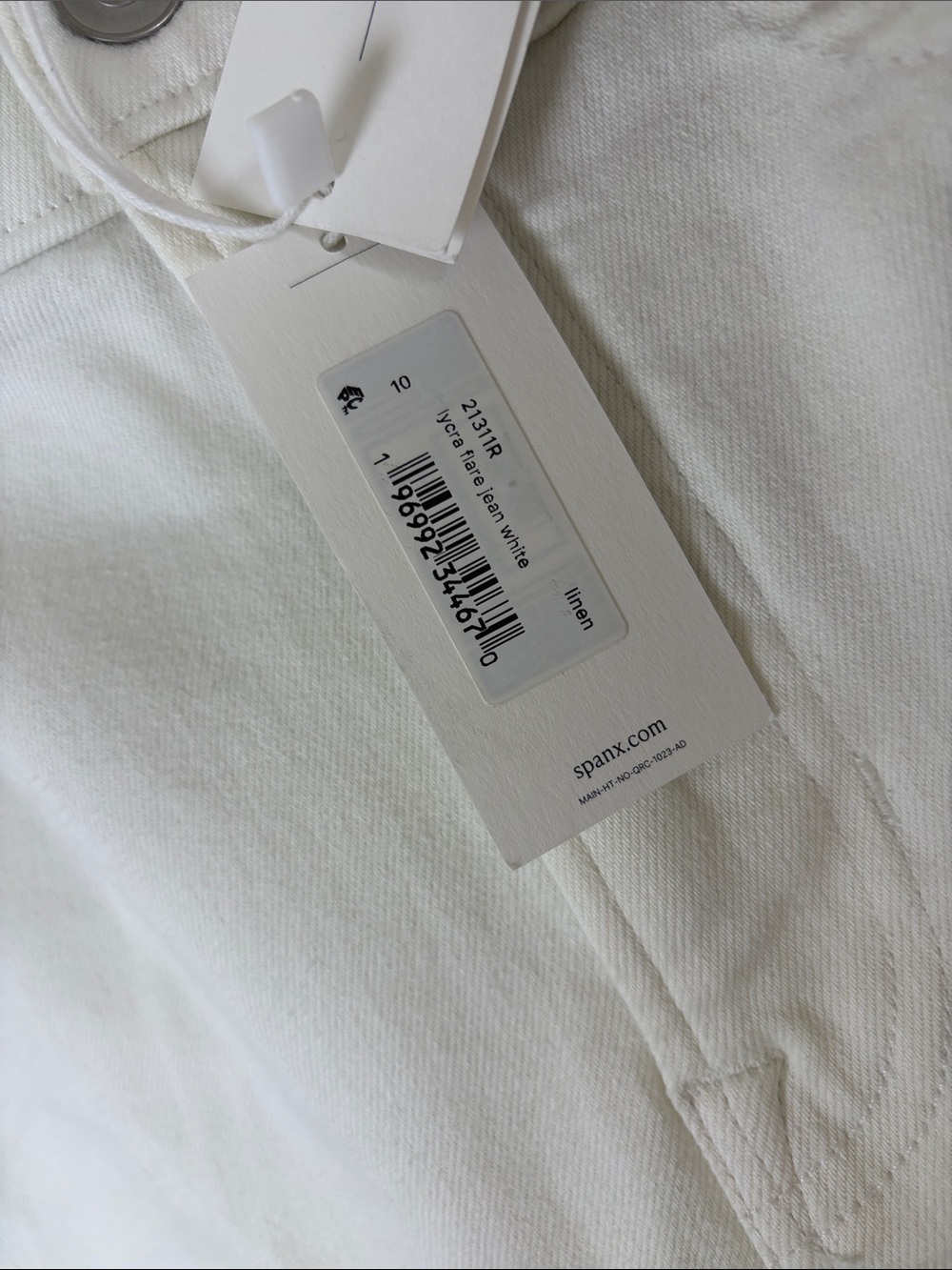 SPANX Lycra Flare High-Rise Jeans- Color: Linen Sz 10 *See Description* NWT Flaw - Picture 2 of 12